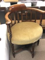 A mahogany tub chair 72 cm tall 56cm wide approxim