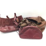 A collection of leather handbags including Losetti