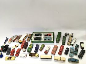A large collection of assorted Playworn vehicles i