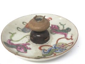 An unusual Chinese Export porcelain incense dish t