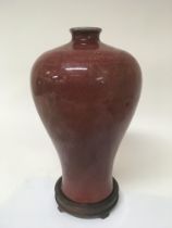 A ChineseExport Porcelain Sang de Boeuf vase of ta