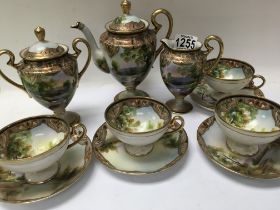 A Japanese noritake tea set comprising tea pot mil