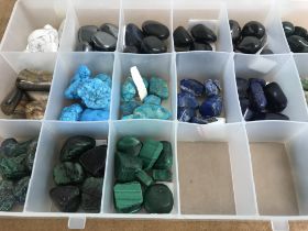 A Collection of Gemstone fitted in trays with poli