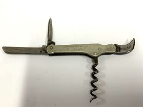 An unusual military style pocket knife, stamped Mappin Brothers to blades, along with a kite mark