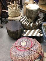 A collection of African ornaments including basket