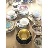 A collection of Victorian and layton cups and saucers including limoges. CAT D