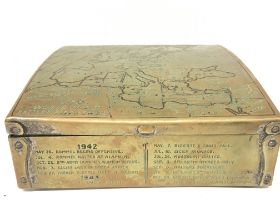 Brass cigar case, V-E World War II Battlefields of