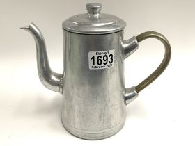 A 1940s German Aluminium 1.5L coffee pot, marked R