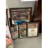 A collection of pub advertising mirrors. Various s