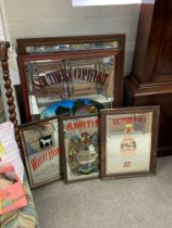 A collection of pub advertising mirrors. Various s