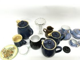 A collection of ceramics and glass including Denby