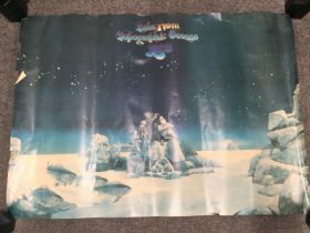 Three Roger Dean posters, approx 83cm x 60cm. Cond