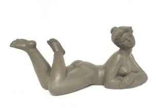 A large Nao figure of a nude lady , 50cm long 22cm