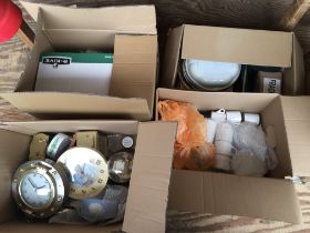 Four boxes of mixed ceramics and oddments. (No res