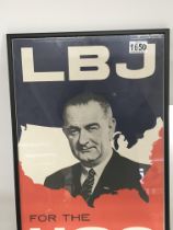 A Chicago American 1964 Democratic Committee Poster LBJ for the USA. A limited edition print