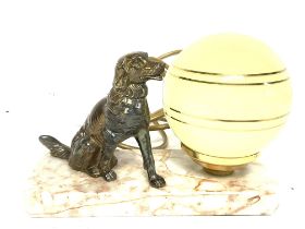 An Art Deco spelter dog lamp, 14cm tall. postage category D