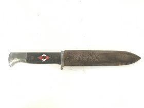 A Third Reich Hitler Youth knife, 25.5cm long. Ple