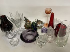 A collection of art glass and other ceramics including vases. Including Villeroy & Boch etc Postage