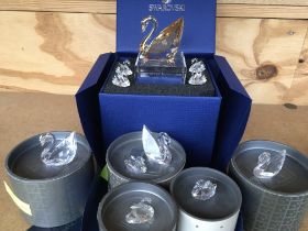 Swarovski swans collection including commemorative