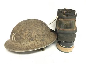 World War items including a a tin hat and a WW2 L