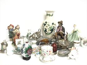 An assorted collection of ceramics including porce