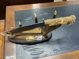 A replica stags horn handled bowl knife.