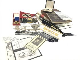 A Collection of Nazi militaria including medals (Iron Cross 2nd class Prussia, WW1 Spange of Three