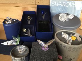 Boxed Swarovski flowers and butterflies- including