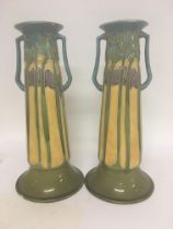 A pair of Minton tube line decoration vase damage