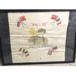 A framed Fall in Peterboro cloth depicting a soldi
