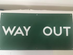 A Railway sign enamel White on green. 61x30cm