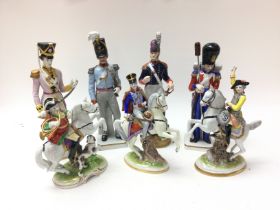 7 European Style Figures In Form Of Soldiers