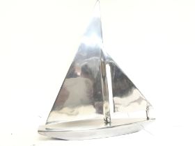 An Art Deco Nauticalia chrome model of a sailing y