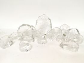 A collection of glass animal paperweights includin