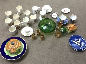 A collection of assorted ceramics including Copenh