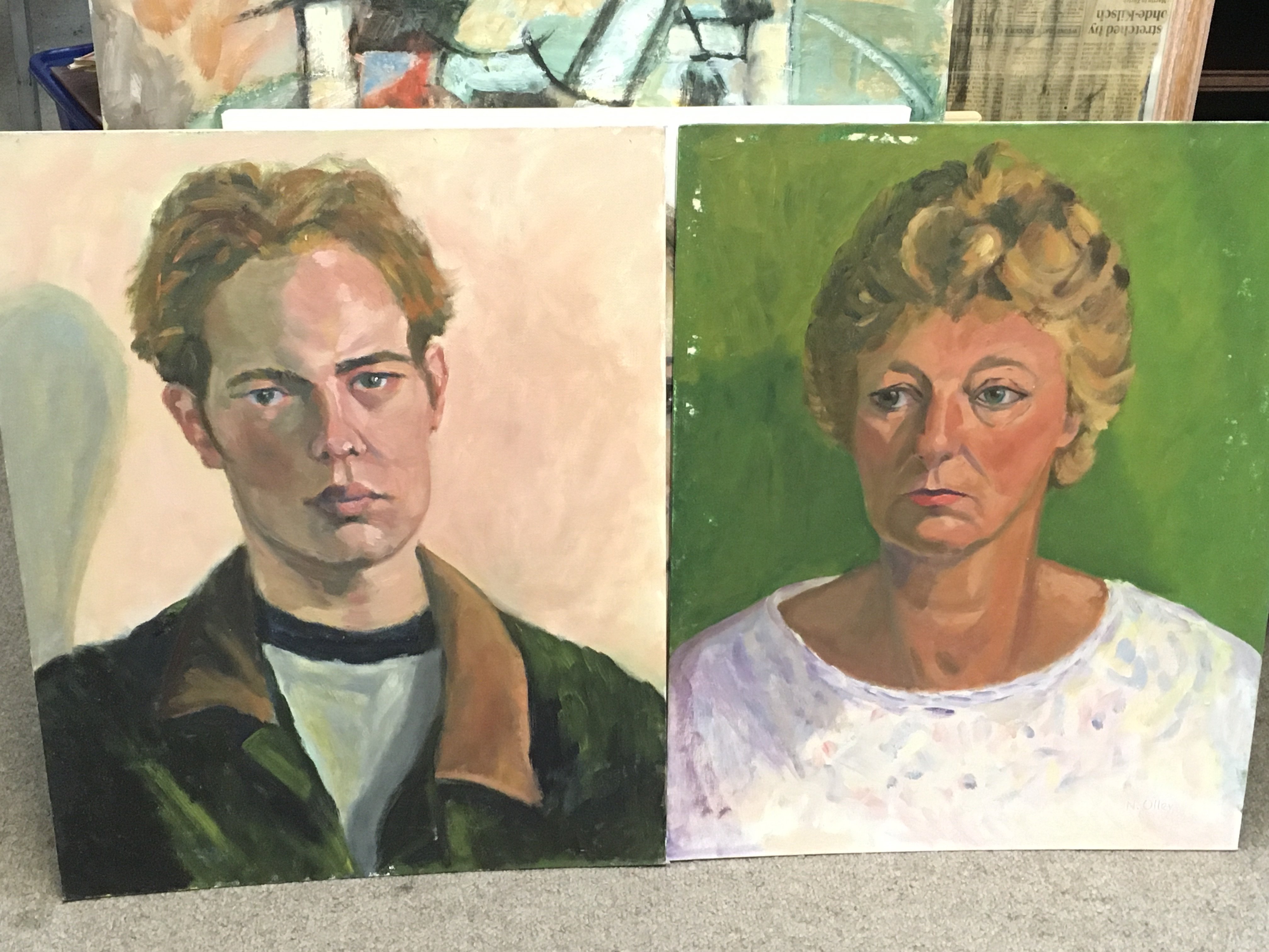 A collection of modern oil on canvas portraits by - Image 2 of 5