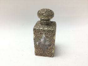 A silver perfume bottle, Birmingham hallmarks. Hin