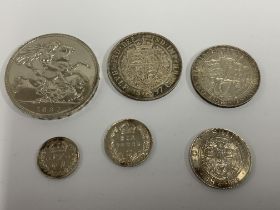 Queen Victoria 1897, 6 coin mint set, unboxed . Crown LX, Half Crown, Florin, One Shilling, Six penc