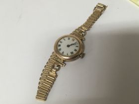 A ladies Vintage 9carat gold cased watch with a go