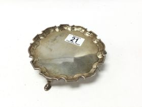 A small silver card tray. London hallmarks 193g