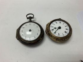 Two 18th century verge pocket watches one with an