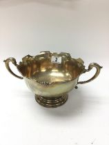 A twin handle silver bowl Birmingham hallmarked. 6