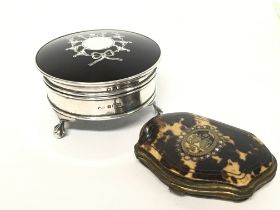 A Birmingham silver tortoiseshell trinket box date