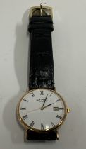 A 9ct gold Rotary Quartz wrist watch. (A)