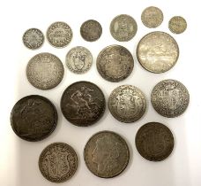 A good collection of silver coinage to include 2 1