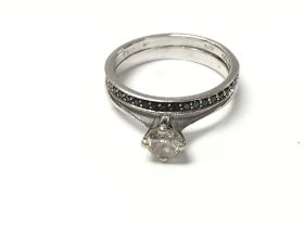 An 18ct white gold and diamond solitaire ring Appr