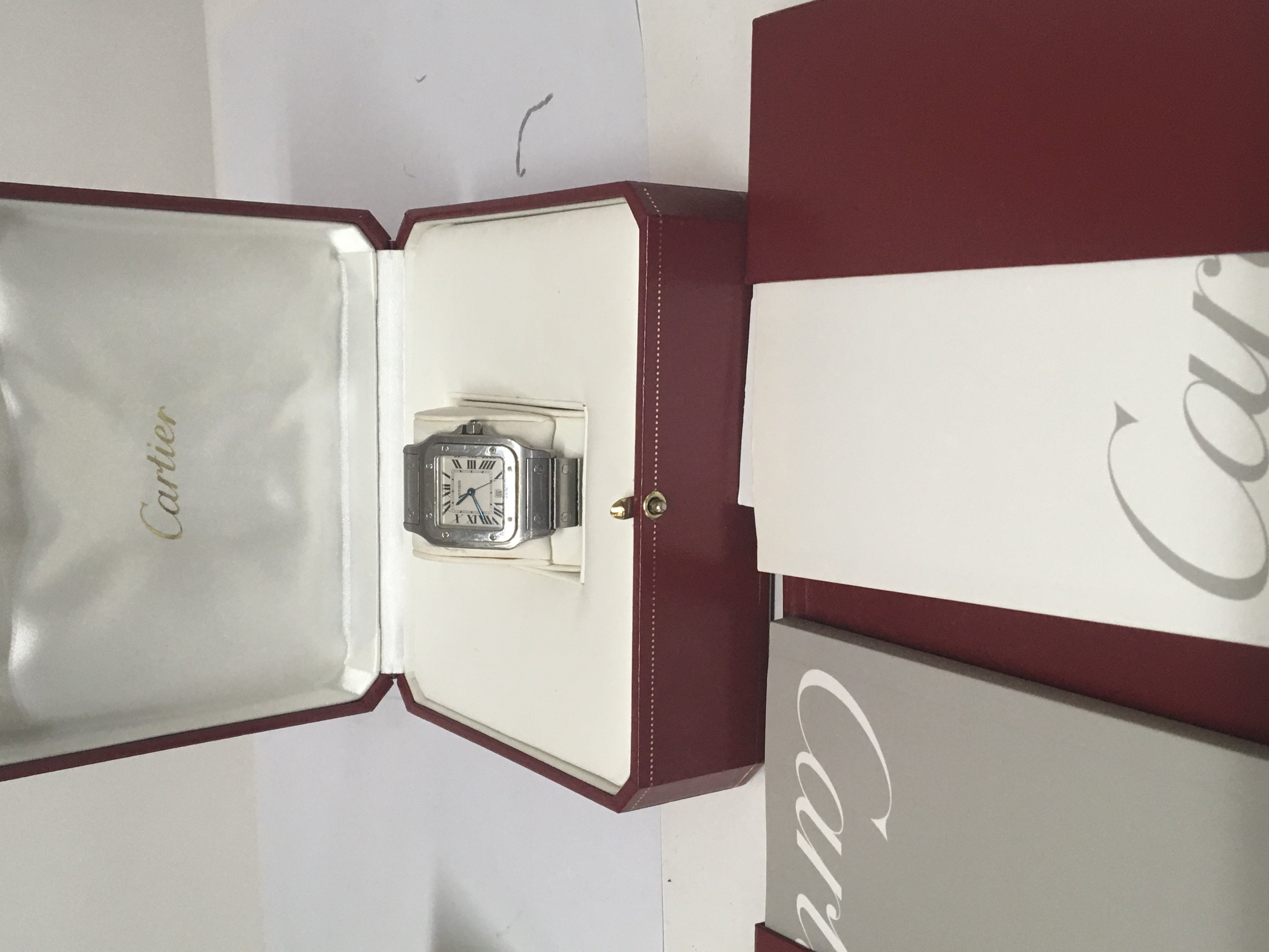 A ladies Cartier Santos stainless steel watch with - Image 3 of 3