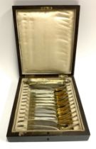 A fine silver gilt cased set of spoons with ornate