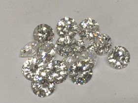 A set of 15 identical good size CZ brilliant cut s