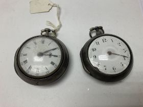 Two 18th century cased pocket watches, not seen wo